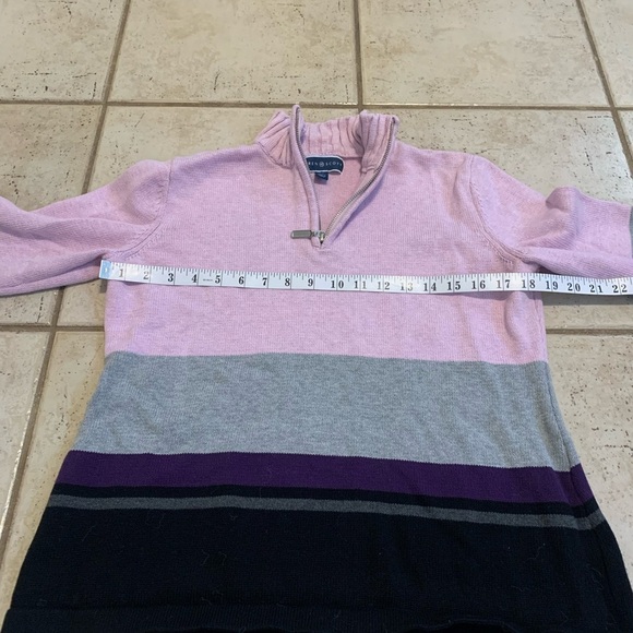 Karen Scott Colorblock Quarter-Zip Sweater Size PM - Picture 3 of 5